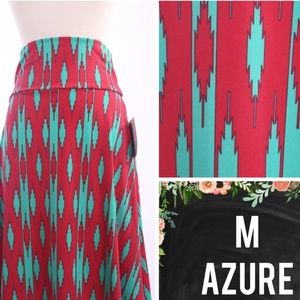 NWT LuLaRoe Azure Skirt M Medium Aztec Red Teal